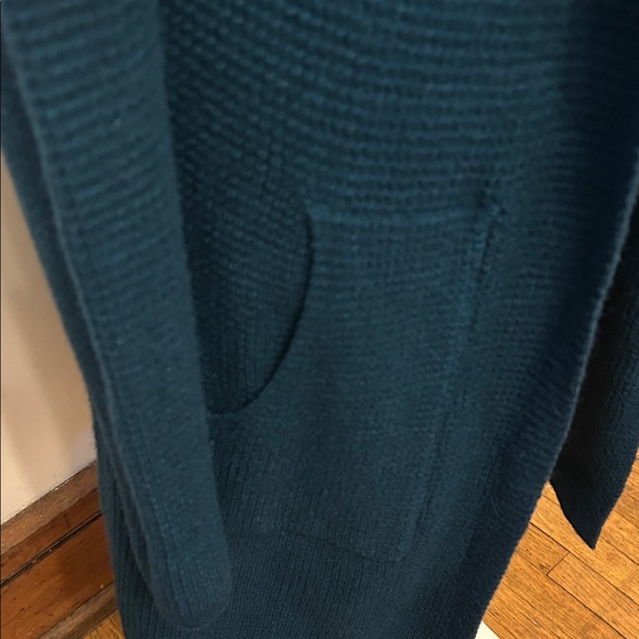 Cyrus Teal Open-Front Hooded Women's Cardigan Size M EUC - Picture 3 of 8